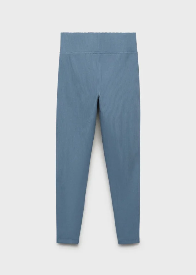 Leggings in cotone a costine