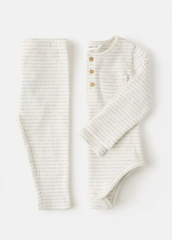 Leggings in cotone a righe Leggings in cotone a righe