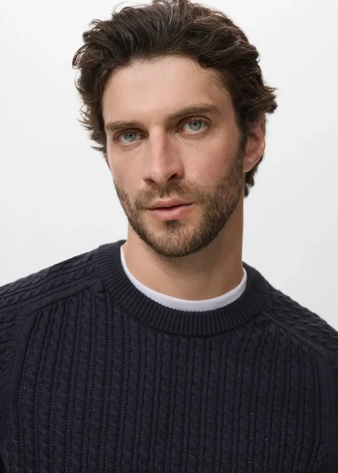 Maglia intrecciata 100% cotone Maglia intrecciata 100% cotone