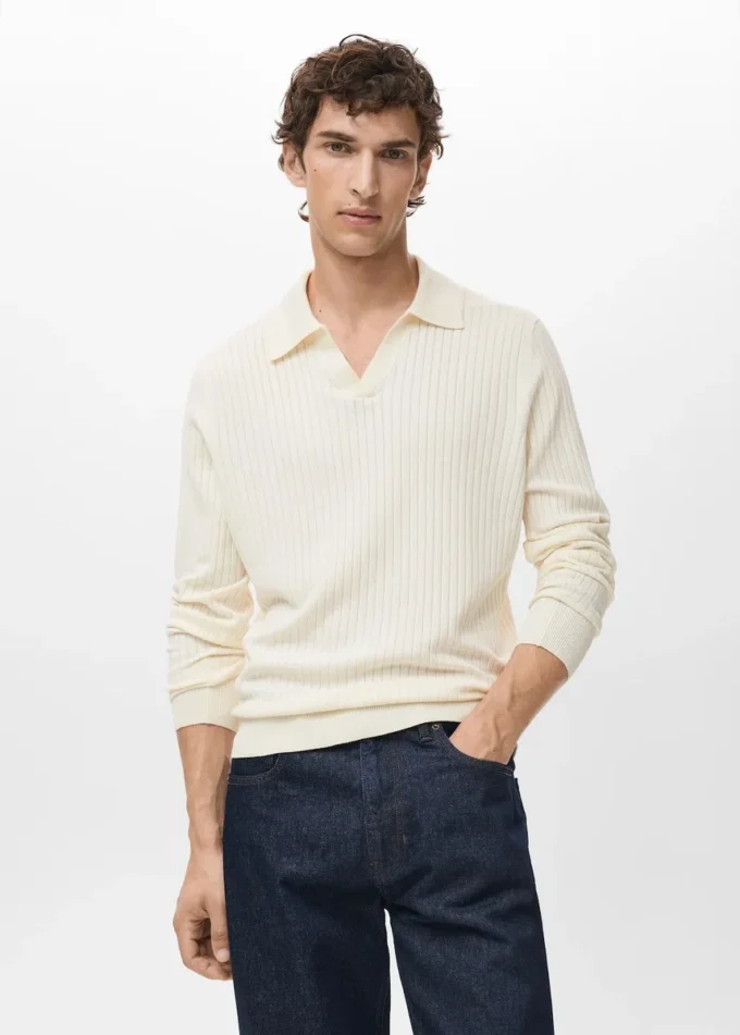 Maglia polo a coste Maglia polo a coste