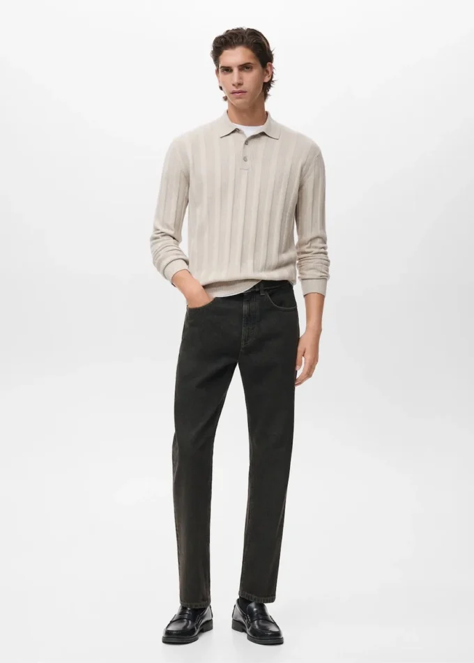 Maglia polo a coste Maglia polo a coste