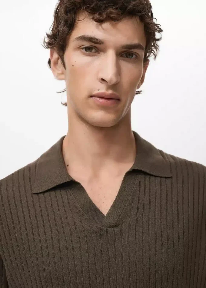 Maglia polo a coste Maglia polo a coste