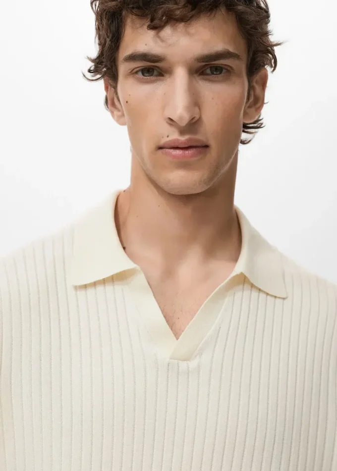 Maglia polo a coste Maglia polo a coste