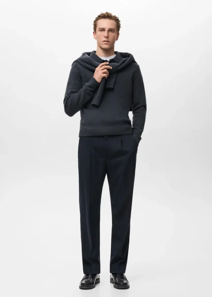 Maglia polo in misto lana lavorata a maglia Maglia polo in misto lana lavorata a maglia