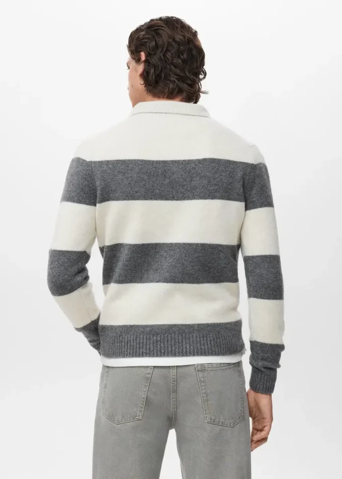 Maglia polo in misto lana lavorata a maglia Maglia polo in misto lana lavorata a maglia