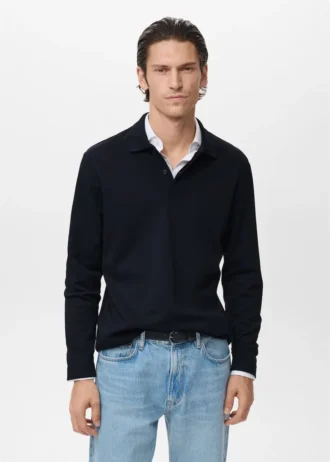 Maglia polo lavorata a maglia dalla vestibilità regolare