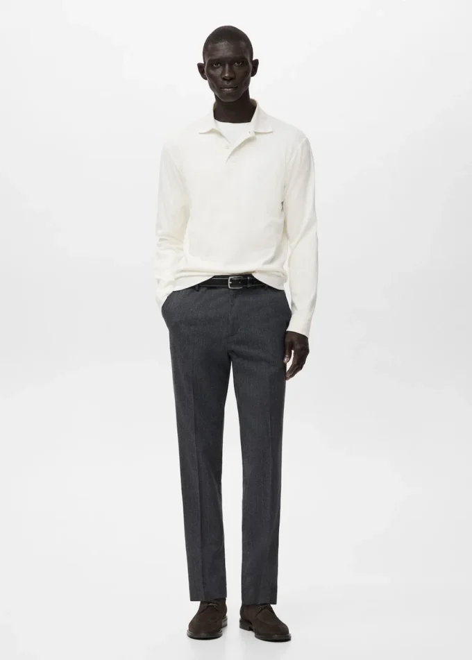 Maglia polo lavorata a maglia dalla vestibilità regolare Maglia polo lavorata a maglia dalla vestibilità regolare