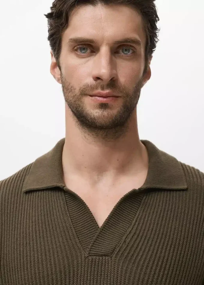 Maglia polo strutturata in cotone Maglia polo strutturata in cotone