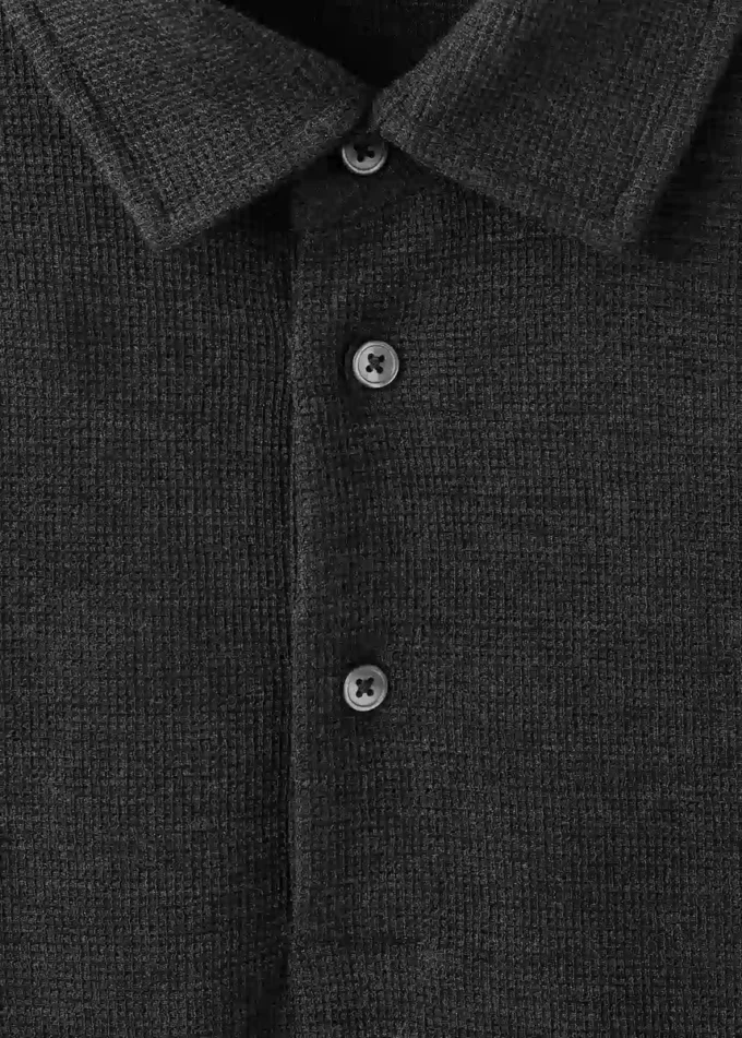 Maglia polo strutturata lavorata a maglia Maglia polo strutturata lavorata a maglia