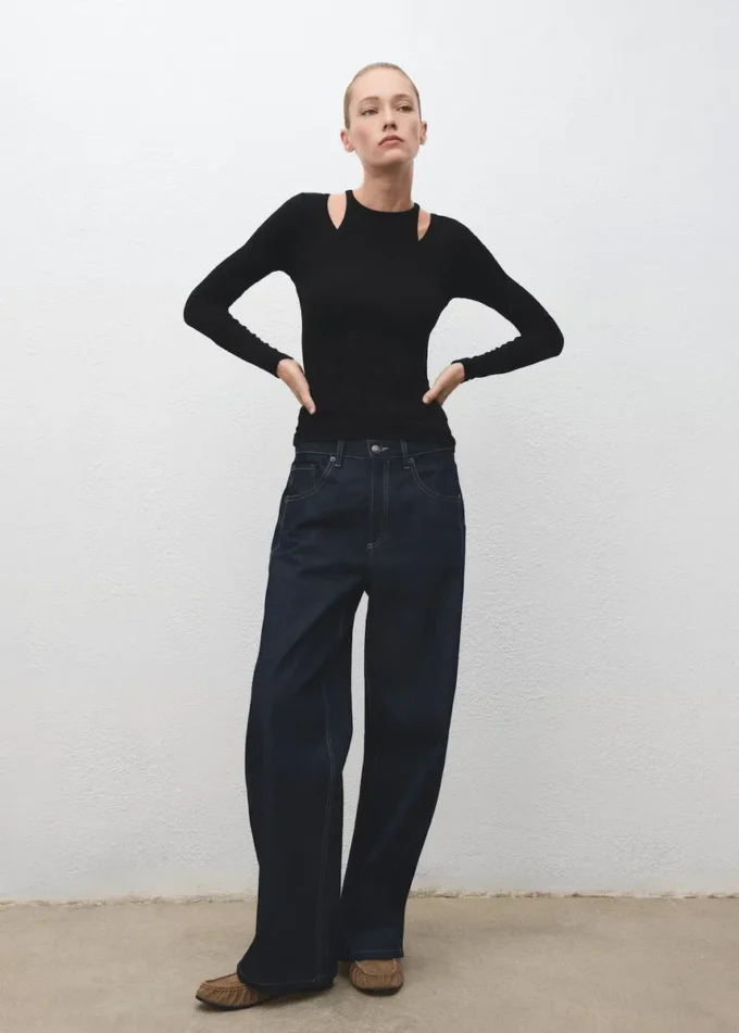 Maglietta a costine combinata Maglietta a costine combinata