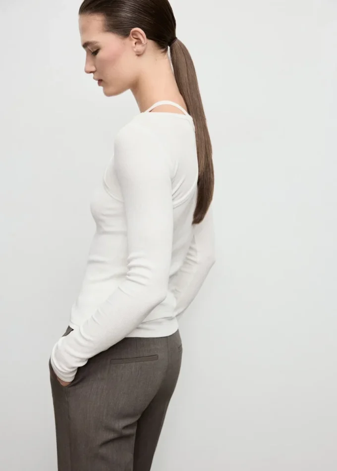 Maglietta a costine combinata Maglietta a costine combinata