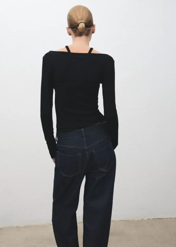 Maglietta a costine combinata Maglietta a costine combinata