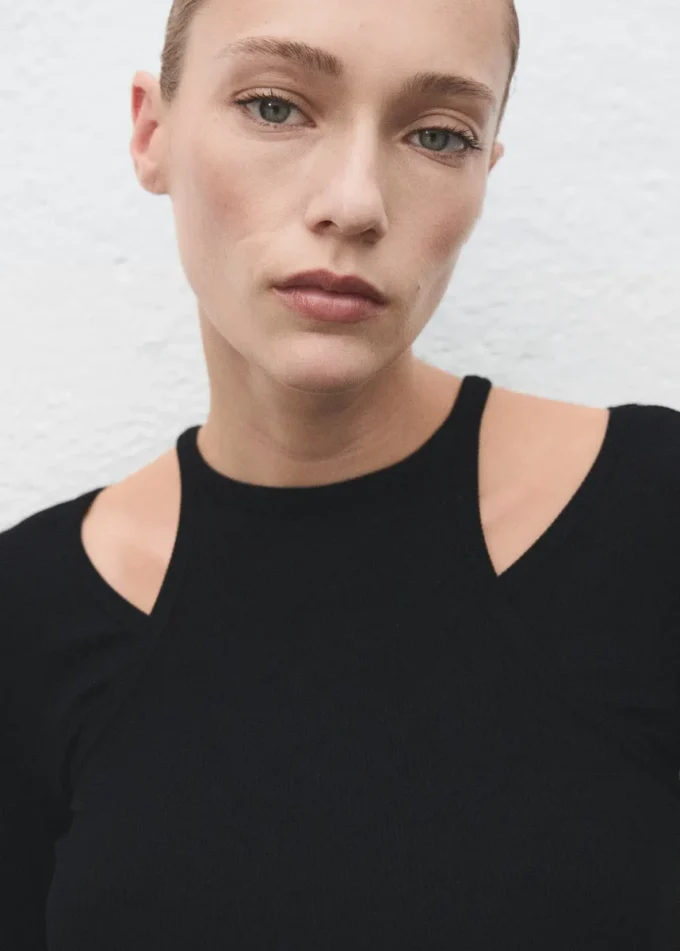 Maglietta a costine combinata Maglietta a costine combinata