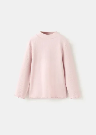 Maglietta a maniche lunghe a costine