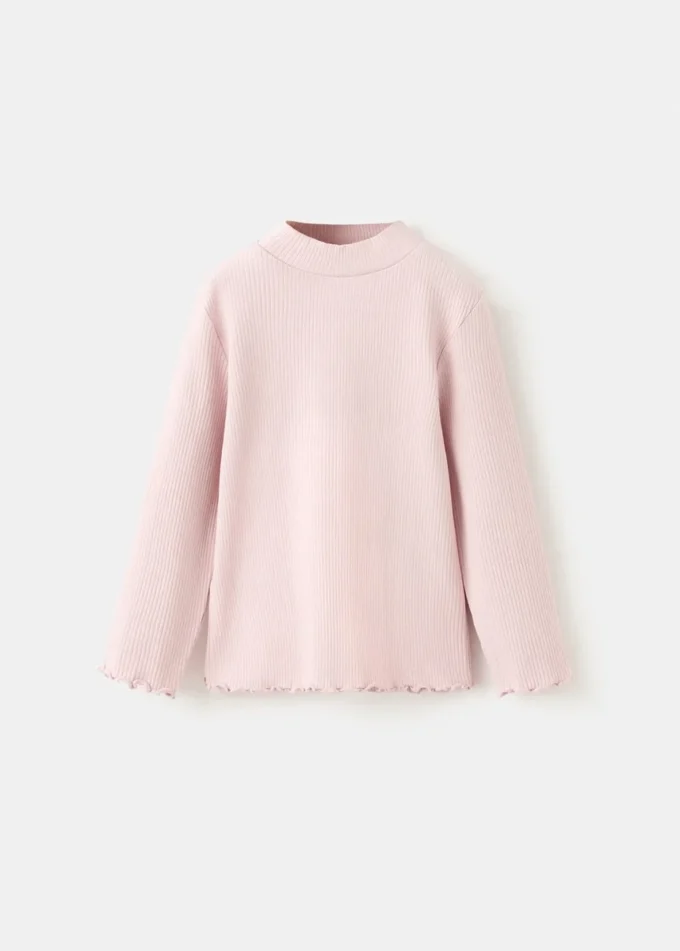 Maglietta a maniche lunghe a costine Maglietta a maniche lunghe a costine