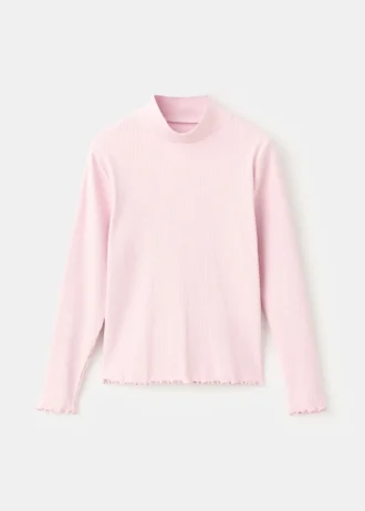 Maglietta a maniche lunghe a costine