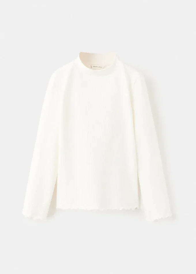 Maglietta a maniche lunghe a costine Maglietta a maniche lunghe a costine