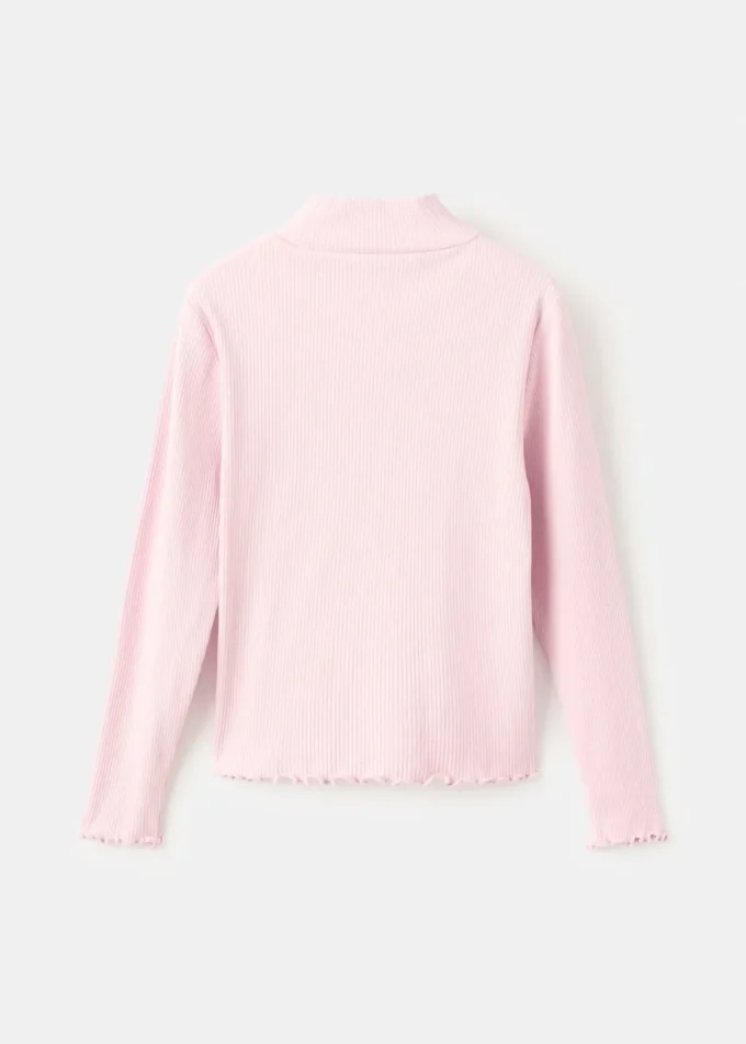 Maglietta a maniche lunghe a costine Maglietta a maniche lunghe a costine