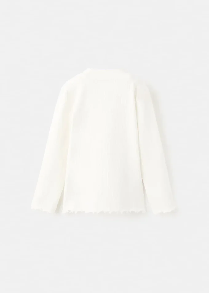 Maglietta a maniche lunghe a costine Maglietta a maniche lunghe a costine