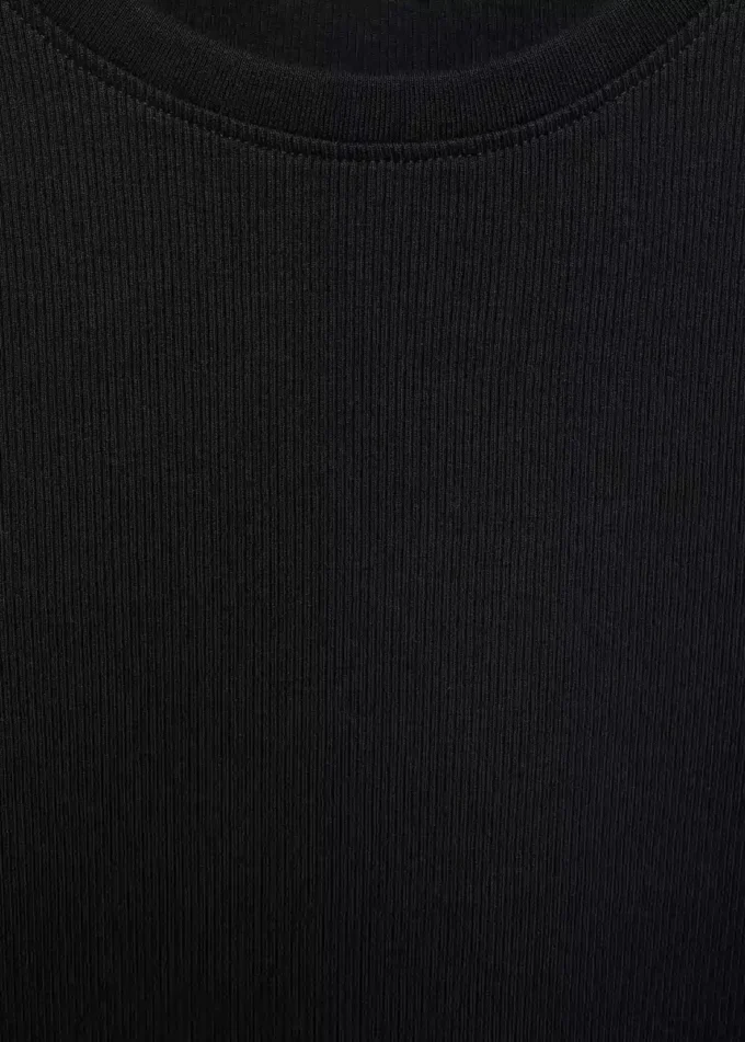 Maglietta a maniche lunghe a costine Maglietta a maniche lunghe a costine