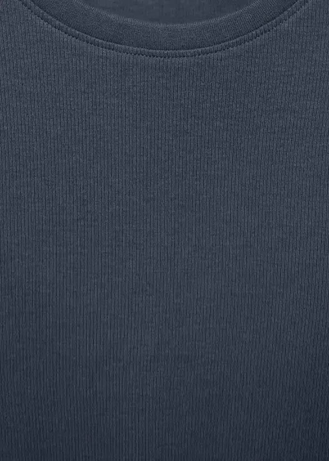 Maglietta a maniche lunghe a costine Maglietta a maniche lunghe a costine