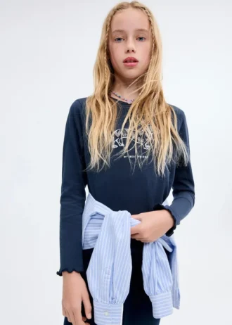 Maglietta con ricami in microperline