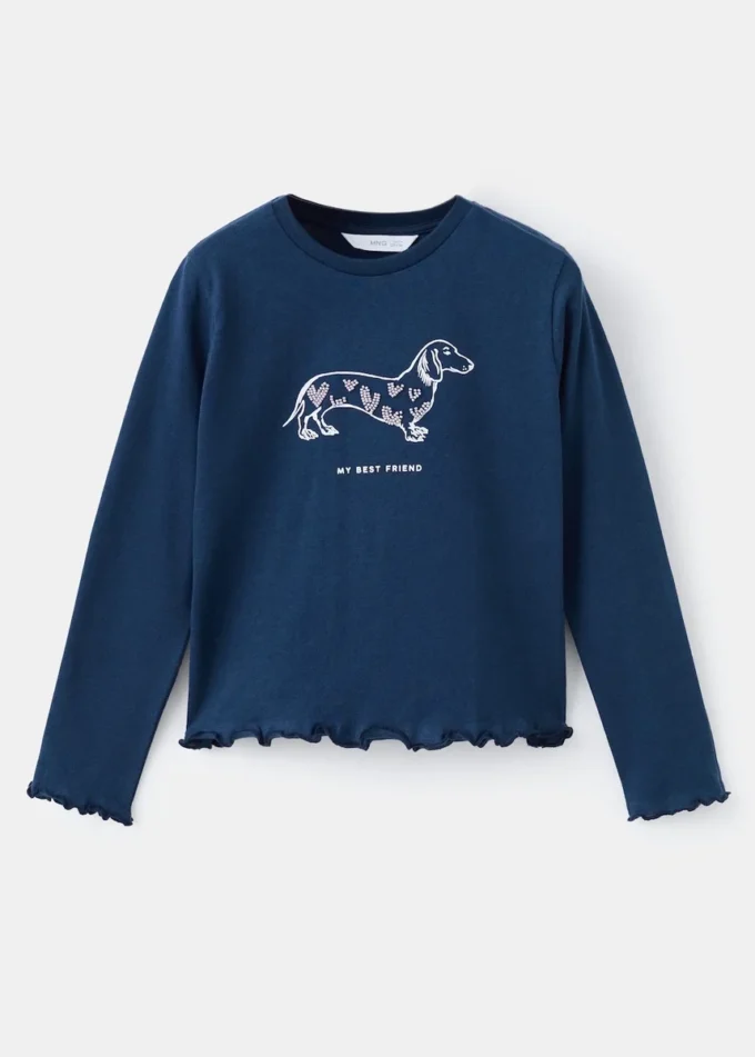 Maglietta con ricami in microperline Maglietta con ricami in microperline