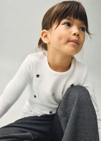 Maglietta con stelle ricamate