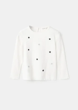 Maglietta con stelle ricamate