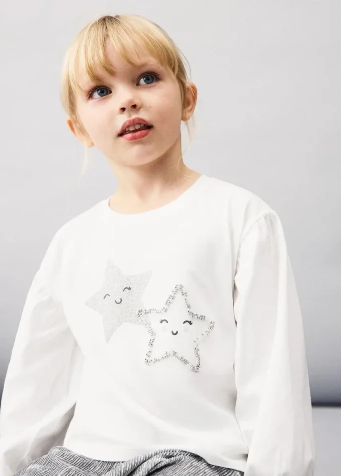 Maglietta in cotone con stelle Maglietta in cotone con stelle