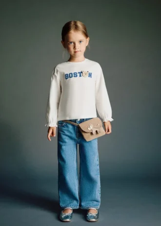 Maglietta in cotone ricamata per bambini