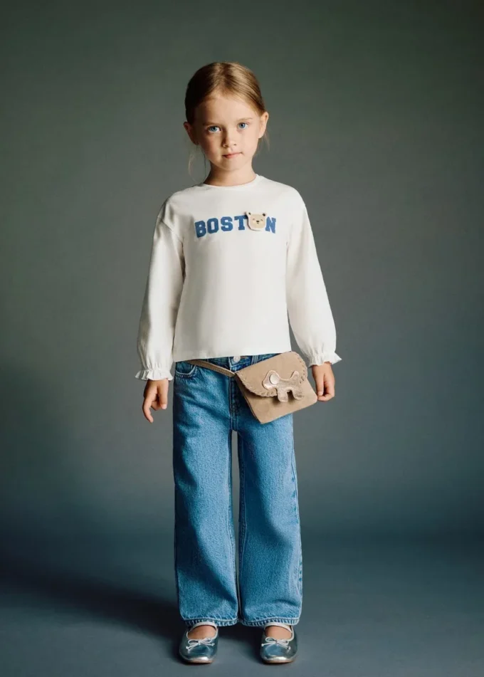 Maglietta in cotone ricamata per bambini Maglietta in cotone ricamata per bambini