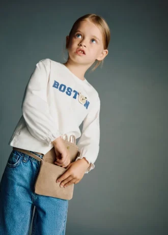 Maglietta in cotone ricamata per bambini