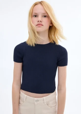 Maglietta in maglia a costine