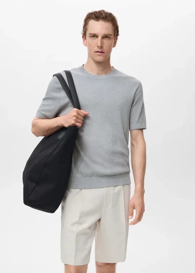 Maglietta in maglia a costine