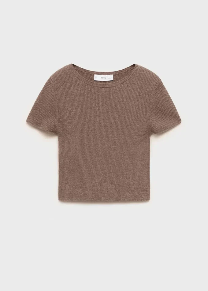 Maglietta in maglia a costine Maglietta in maglia a costine