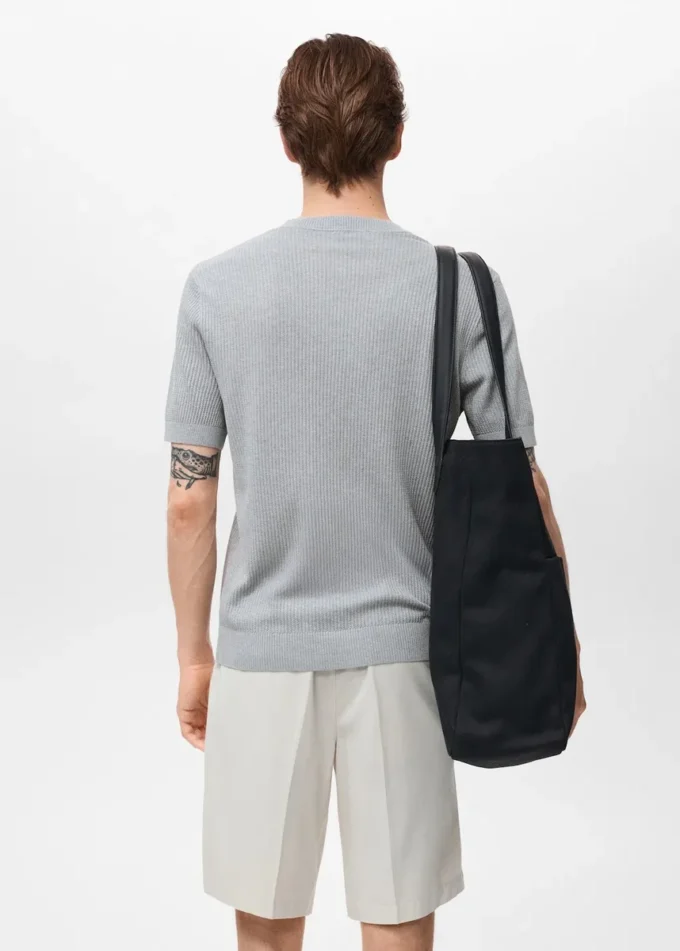 Maglietta in maglia a costine