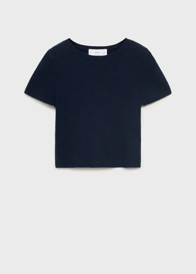 Maglietta in maglia a costine Maglietta in maglia a costine