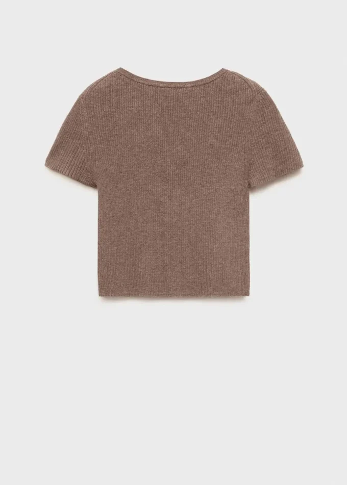 Maglietta in maglia a costine Maglietta in maglia a costine