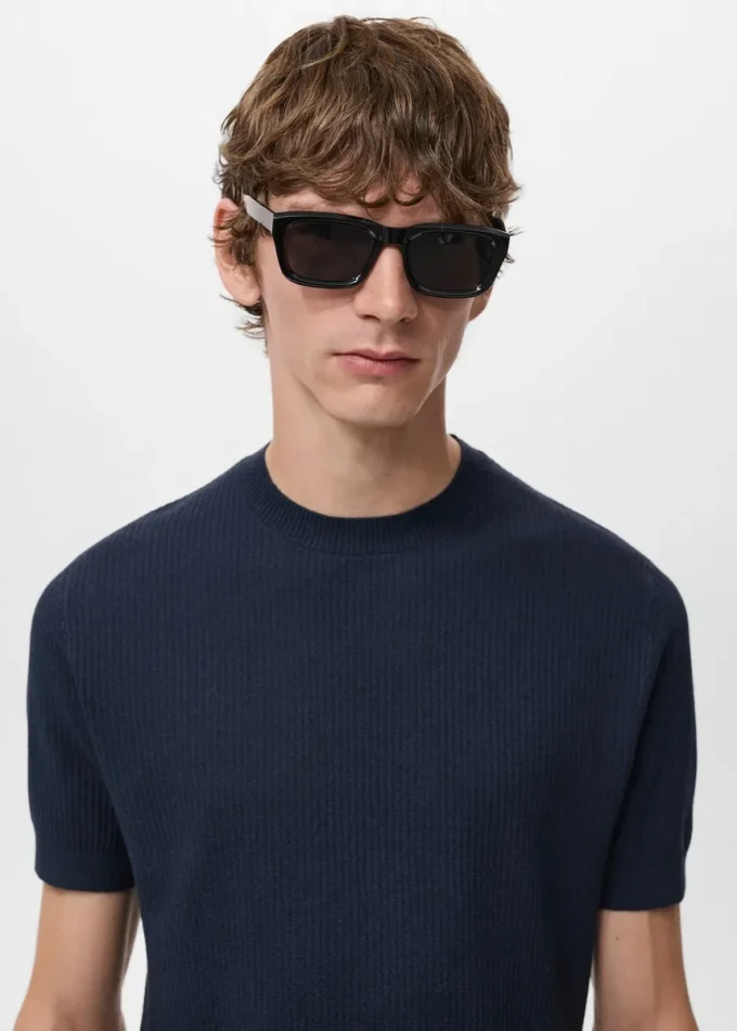 Maglietta in maglia a costine