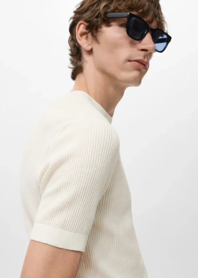 Maglietta in maglia a costine