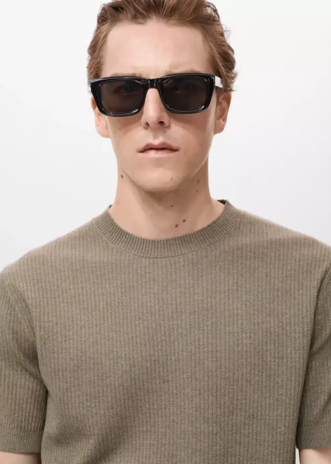 Maglietta in maglia a costine