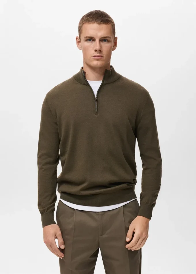 Maglione 100% lana merino con collo Perkins Maglione 100% lana merino con collo Perkins