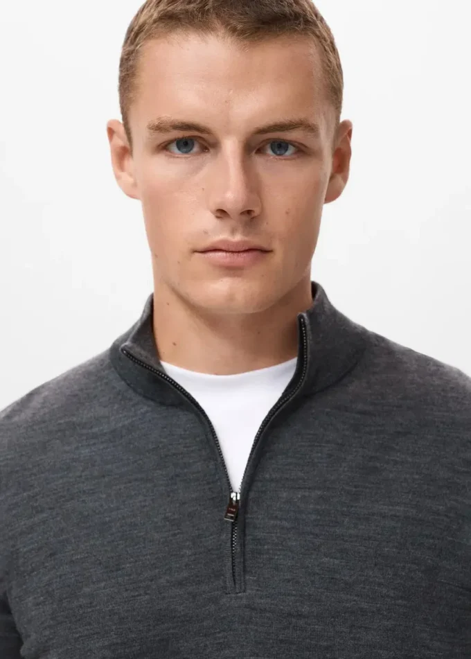 Maglione 100% lana merino con collo Perkins Maglione 100% lana merino con collo Perkins