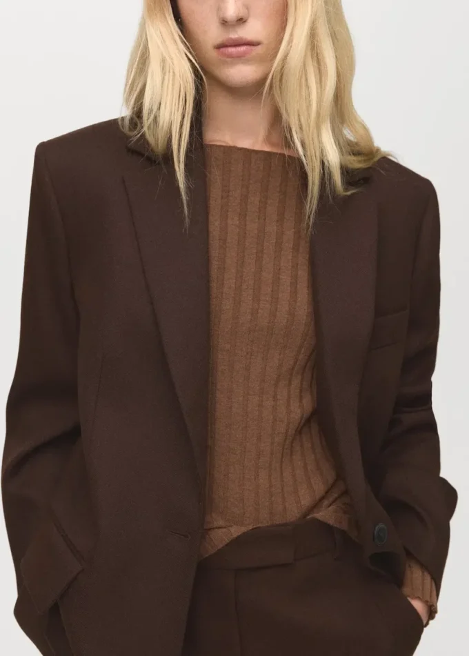 Maglione a collo a barchetta a costine Maglione a collo a barchetta a costine