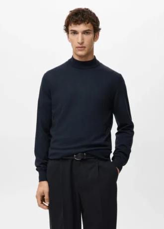 Maglione a collo alto 100% lana