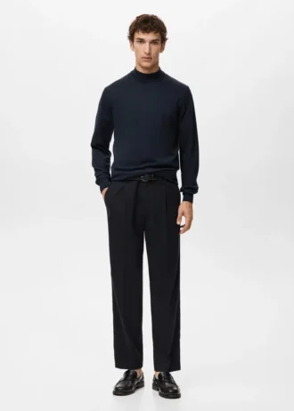 Maglione a collo alto 100% lana