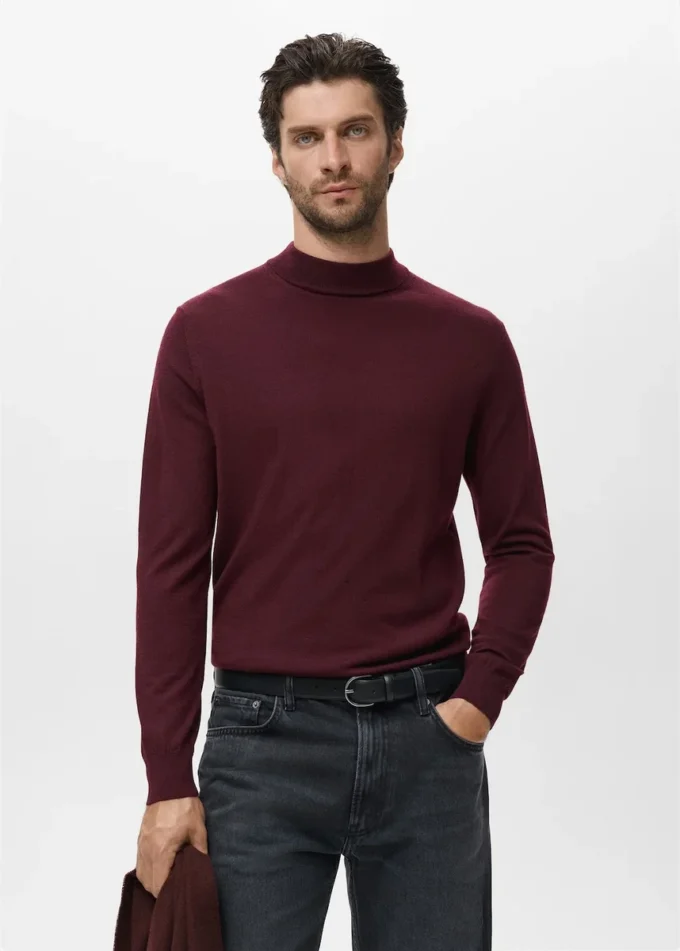 Maglione a collo alto 100% lana merino Maglione a collo alto 100% lana merino