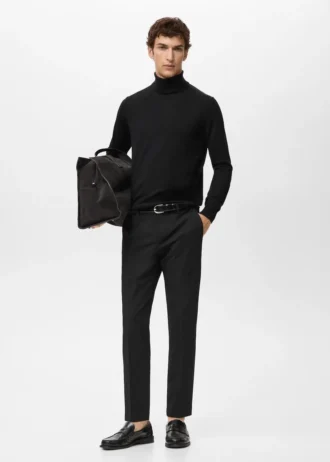 Maglione a collo alto 100% lana merino