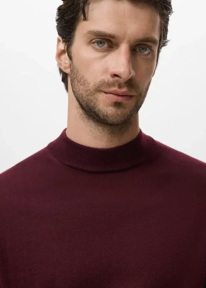 Maglione a collo alto 100% lana merino Maglione a collo alto 100% lana merino